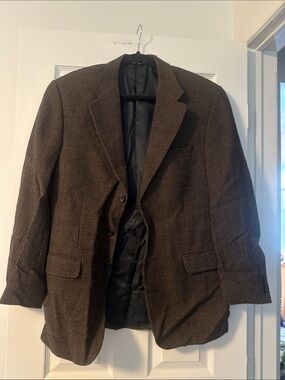 Men's Brown Textured Blazer - Classic Tailored Jacket